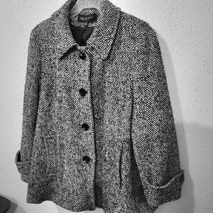 Anne Klein Womens Herringbone Peacoat SIZE XL